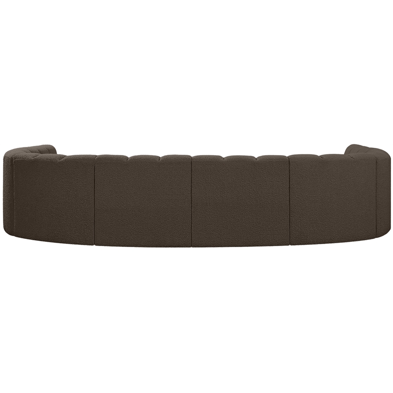 Bowery Hill Contemporary Brown Boucle Fabric Modular Sectional