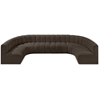Bowery Hill Contemporary Brown Boucle Fabric Modular Sectional