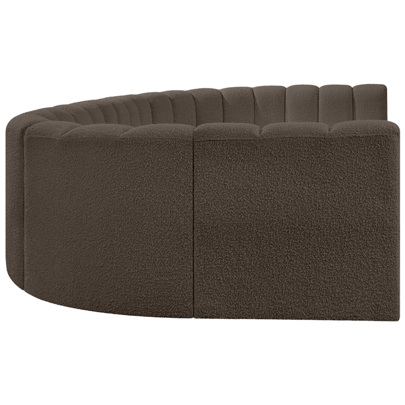 Bowery Hill Contemporary Brown Boucle Fabric Modular Sectional