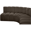 Bowery Hill Contemporary Brown Boucle Fabric Modular Sectional