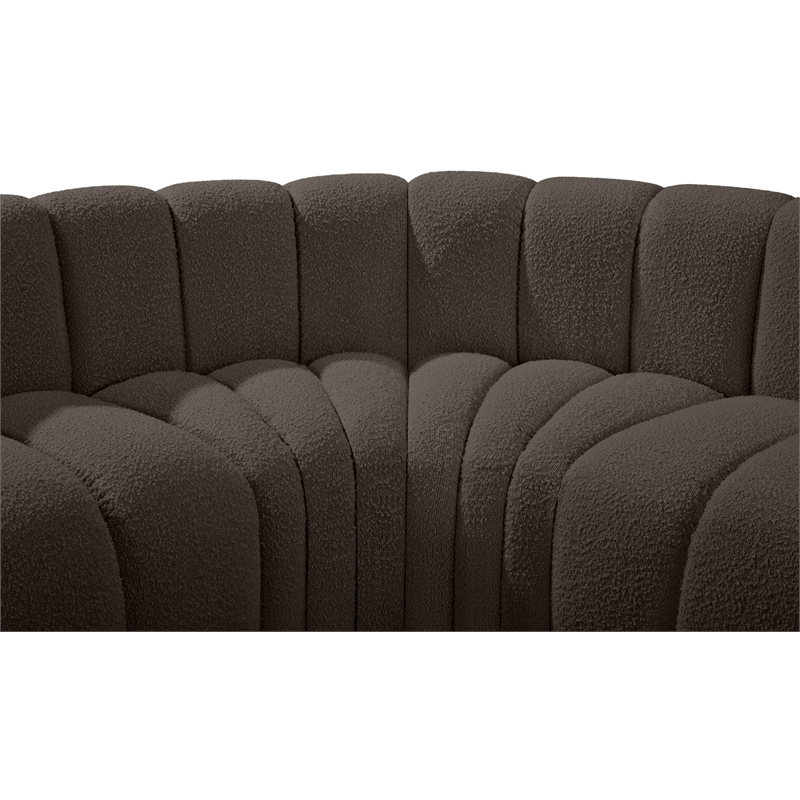 Bowery Hill Contemporary Brown Boucle Fabric Modular Sectional
