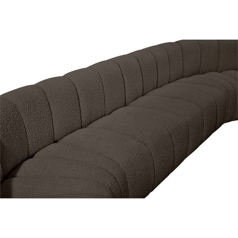 Bowery Hill Contemporary Brown Boucle Fabric Modular Sectional