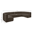 Bowery Hill Contemporary Brown Boucle Fabric Modular Sectional