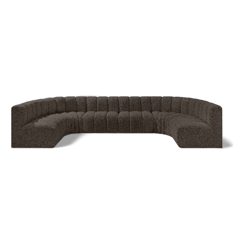 Bowery Hill Contemporary Brown Boucle Fabric Modular Sectional