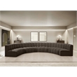 Bowery Hill Contemporary Brown Boucle Fabric Modular Sectional