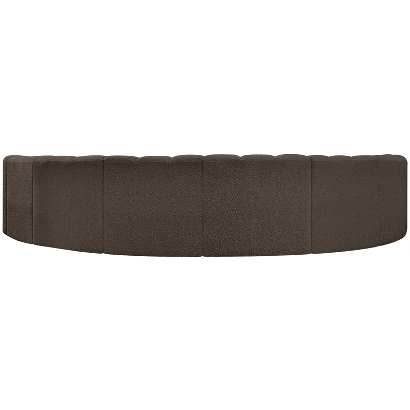 Bowery Hill Contemporary Brown Boucle Fabric Modular Sectional