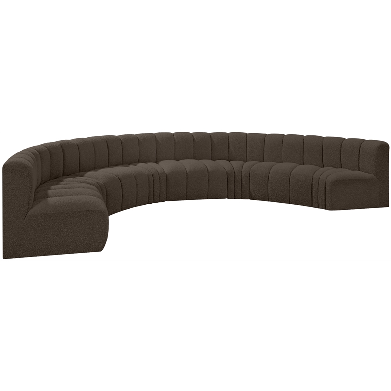 Bowery Hill Contemporary Brown Boucle Fabric Modular Sectional