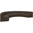 Bowery Hill Contemporary Brown Boucle Fabric Modular Sectional