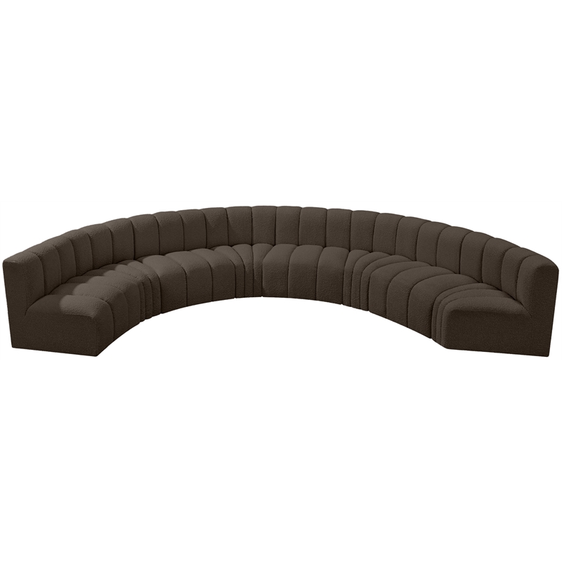 Bowery Hill Contemporary Brown Boucle Fabric Modular Sectional