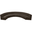 Bowery Hill Contemporary Brown Boucle Fabric Modular Sectional