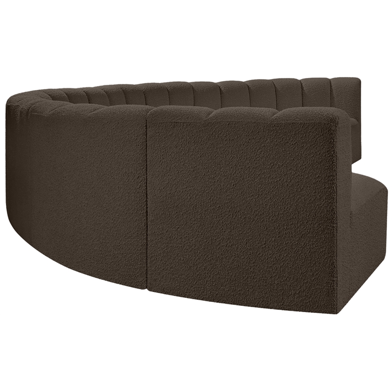 Bowery Hill Contemporary Brown Boucle Fabric Modular Sectional