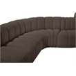 Bowery Hill Contemporary Brown Boucle Fabric Modular Sectional