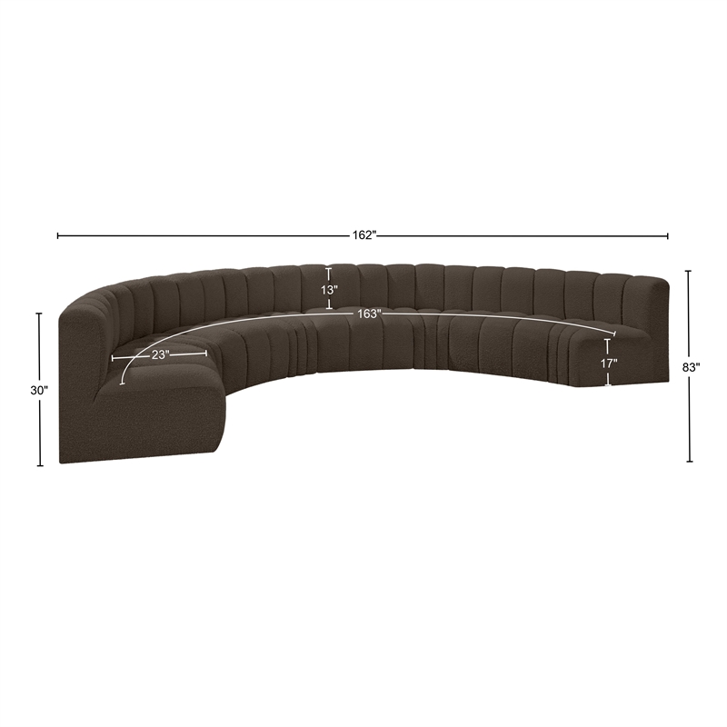 Bowery Hill Contemporary Brown Boucle Fabric Modular Sectional
