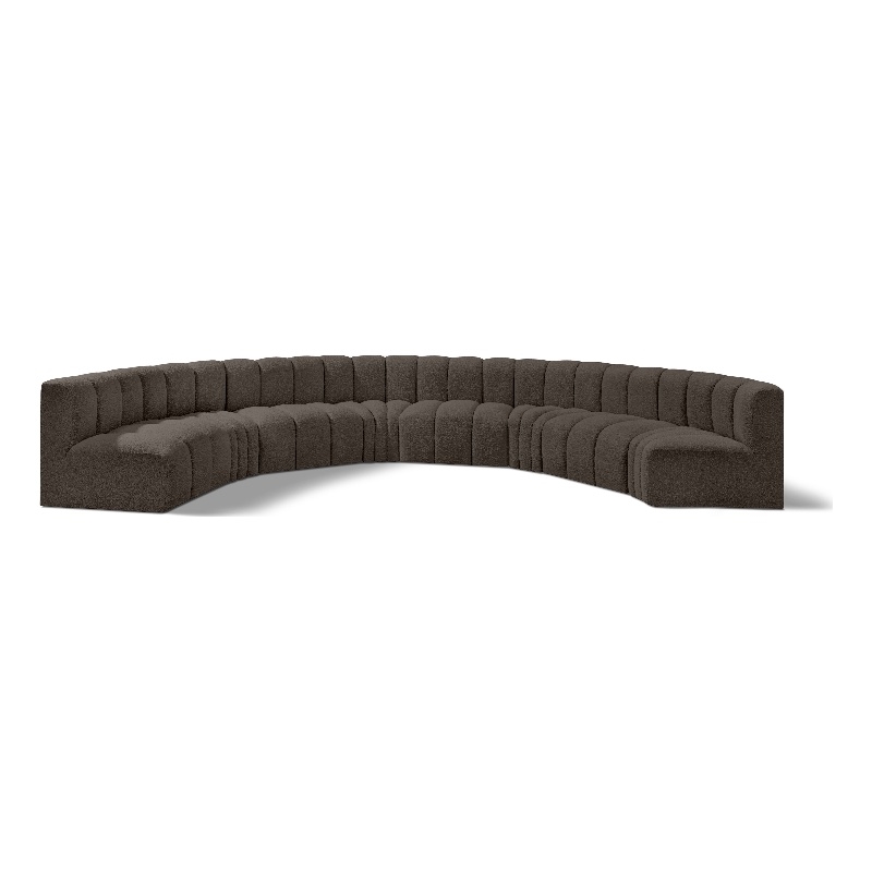 Bowery Hill Contemporary Brown Boucle Fabric Modular Sectional