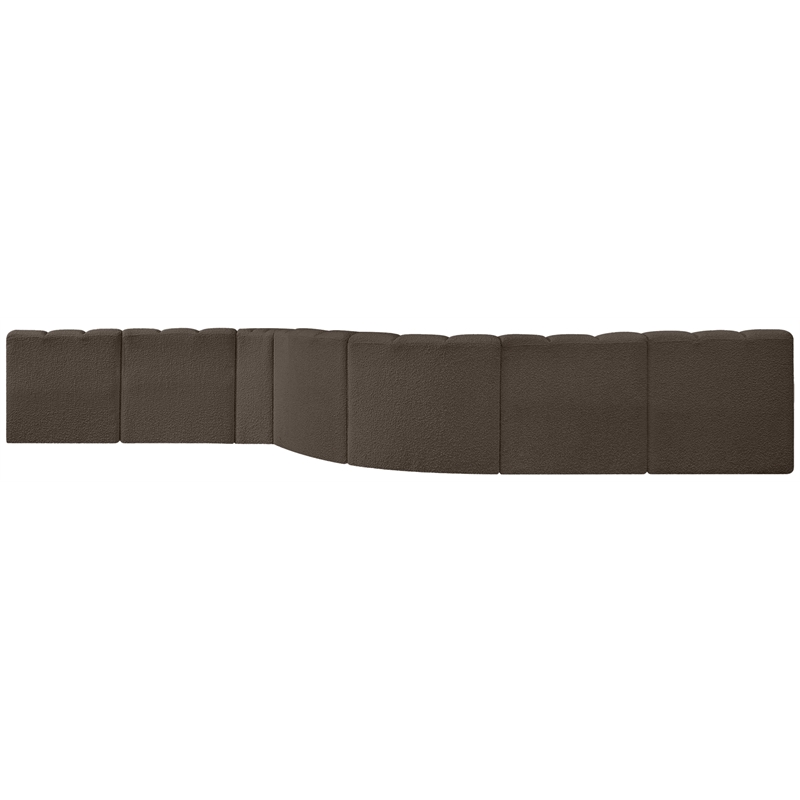 Bowery Hill Contemporary Brown Boucle Fabric Modular Sectional