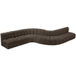 Bowery Hill Contemporary Brown Boucle Fabric Modular Sectional