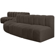 Bowery Hill Contemporary Brown Boucle Fabric Modular Sectional