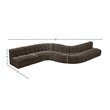 Bowery Hill Contemporary Brown Boucle Fabric Modular Sectional
