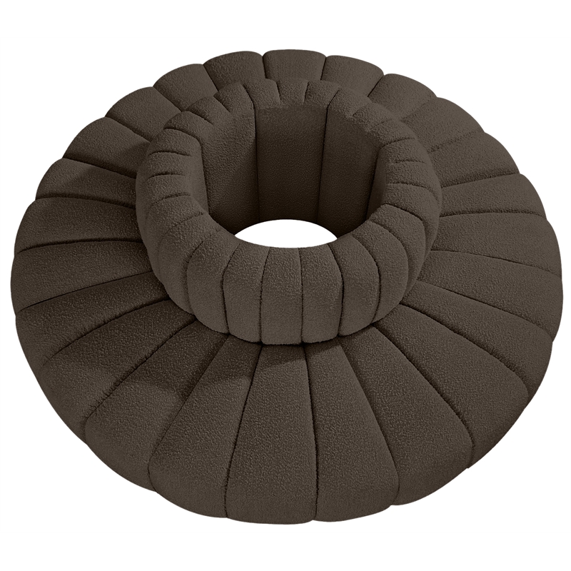 Bowery Hill Contemporary Brown Boucle Fabric Modular Sectional