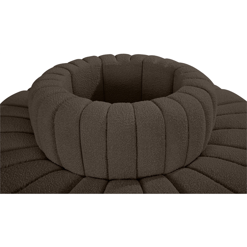 Bowery Hill Contemporary Brown Boucle Fabric Modular Sectional