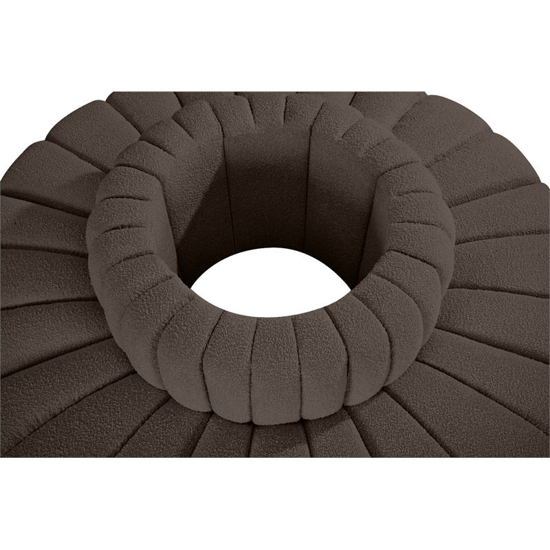 Bowery Hill Contemporary Brown Boucle Fabric Modular Sectional