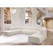 Bowery Hill Contemporary Cream Boucle Fabric Modular Sectional