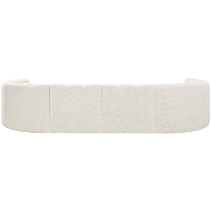Bowery Hill Contemporary Cream Boucle Fabric Modular Sectional