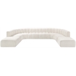 Bowery Hill Contemporary Cream Boucle Fabric Modular Sectional