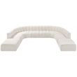 Bowery Hill Contemporary Cream Boucle Fabric Modular Sectional