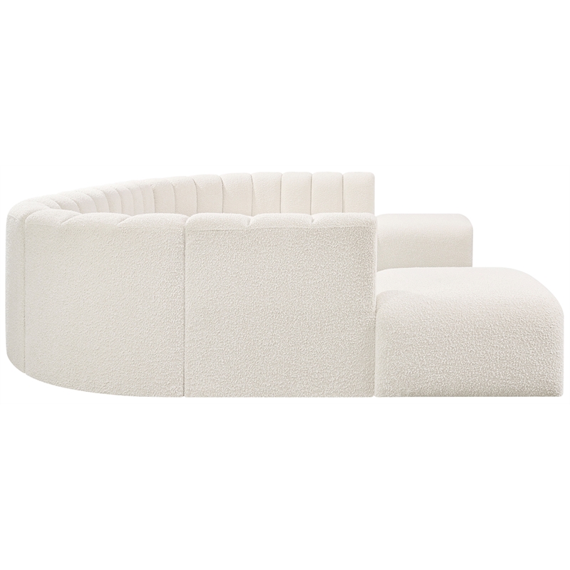 Bowery Hill Contemporary Cream Boucle Fabric Modular Sectional