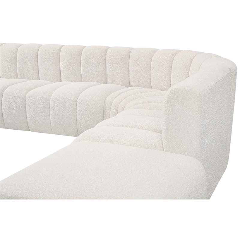 Bowery Hill Contemporary Cream Boucle Fabric Modular Sectional