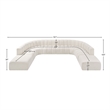 Bowery Hill Contemporary Cream Boucle Fabric Modular Sectional