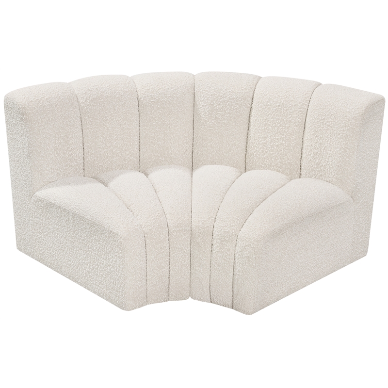 Bowery Hill Contemporary Cream Boucle Fabric Modular Sectional