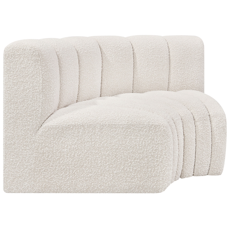 Bowery Hill Contemporary Cream Boucle Fabric Modular Sectional