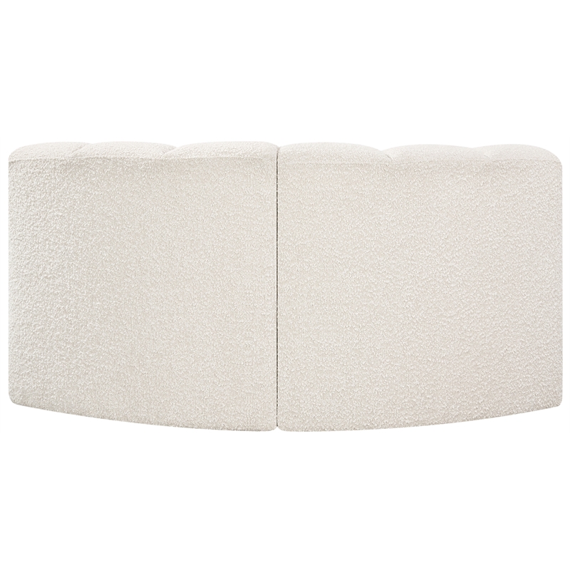 Bowery Hill Contemporary Cream Boucle Fabric Modular Sectional
