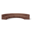 Bowery Hill Contemporary Cognac Vegan Leather Modular Sectional