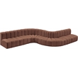 Bowery Hill Contemporary Cognac Vegan Leather Modular Sectional