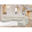 Bowery Hill Contemporary Cream Vegan Leather Modular Sectional