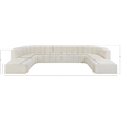 Bowery Hill Contemporary Cream Vegan Leather Modular Sectional