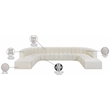 Bowery Hill Contemporary Cream Vegan Leather Modular Sectional