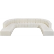 Bowery Hill Contemporary Cream Vegan Leather Modular Sectional