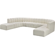 Bowery Hill Contemporary Cream Vegan Leather Modular Sectional