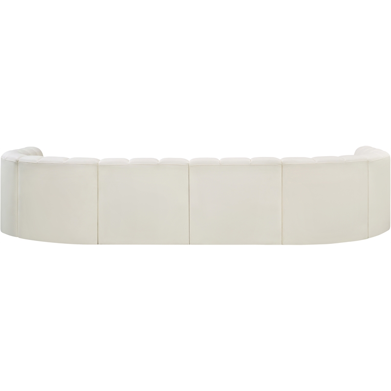 Bowery Hill Contemporary Cream Vegan Leather Modular Sectional