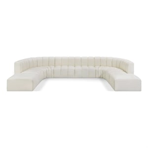 Bowery Hill Contemporary Cream Vegan Leather Modular Sectional