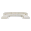 Bowery Hill Contemporary Cream Vegan Leather Modular Sectional
