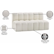 Bowery Hill Contemporary Cream Vegan Leather Modular Sectional
