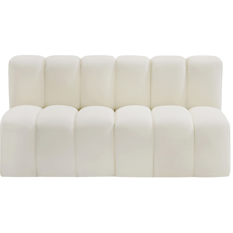 Bowery Hill Contemporary Cream Vegan Leather Modular Sectional