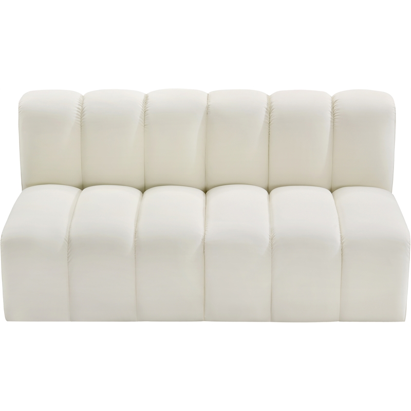 Bowery Hill Contemporary Cream Vegan Leather Modular Sectional