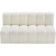 Bowery Hill Contemporary Cream Vegan Leather Modular Sectional