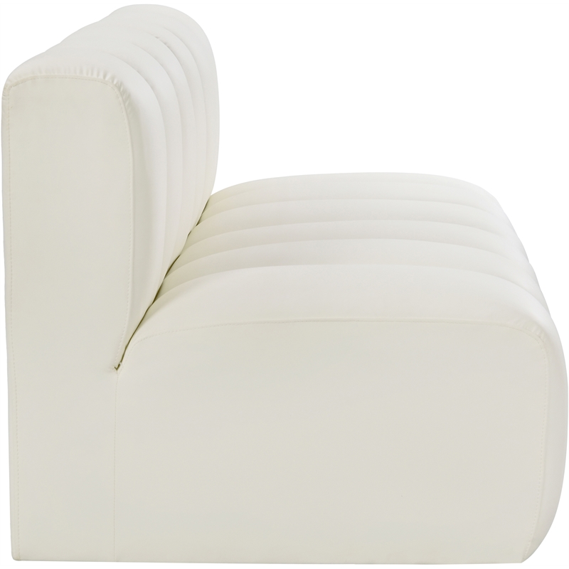 Bowery Hill Contemporary Cream Vegan Leather Modular Sectional